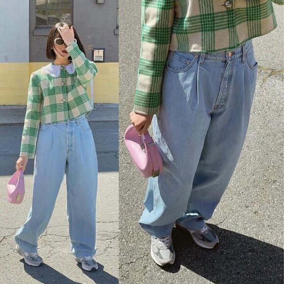 NEW MOTHER SNACKS! Pleated Fun Dip Puddle Jeans Just a Little Nibble Straight - Picture 5 of 15